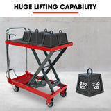Automotive Lifts & Hoists: T-REX 230KG Hydraulic Scissor Lift Platform Trolley, Non-Skid Rubber Platform Pad, for Material Handling
