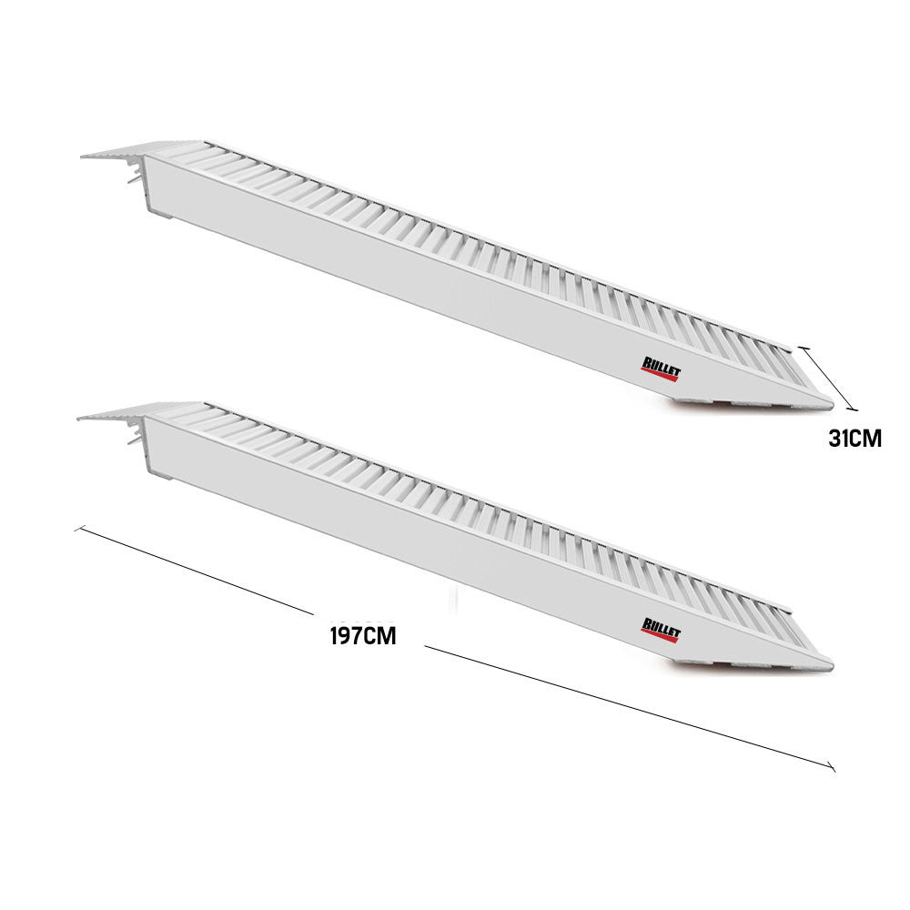 Automotive Loading Ramps: BULLET Pair of 2m Aluminium Loading Ramps, 3310kg capacity