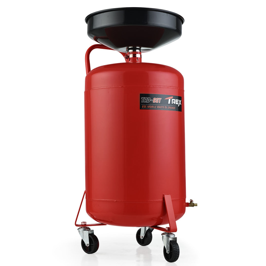 Automotive Parts: T-REX 60L Mobile Waste Oil Drainer Tank, Telescopic, for Car Engine, Workshop