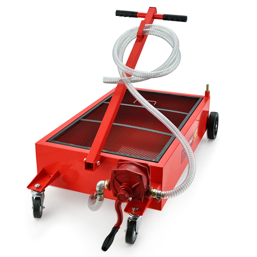 Automotive Parts: T-Rex 76L Low Level Mobile Truck Waste Oil Fluid Drainer Pan, Hand Pump, for Workshop
