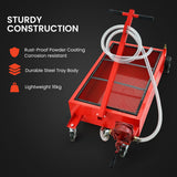 Automotive Parts: T-Rex 76L Low Level Mobile Truck Waste Oil Fluid Drainer Pan, Hand Pump, for Workshop