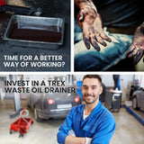 Automotive Parts: T-Rex 76L Low Level Mobile Truck Waste Oil Fluid Drainer Pan, Hand Pump, for Workshop