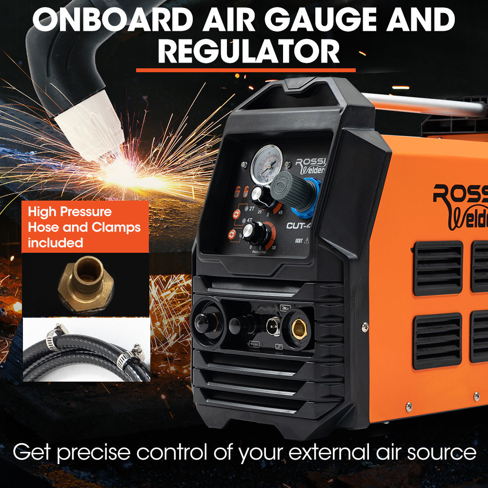 Welding Guns & Plasma Cutters: ROSSI 45A Plasma Cutter, Non-Touch Pilot ARC for Easy Cuts of Painted or Rusty Metals, DC Inverter Cutting Machine