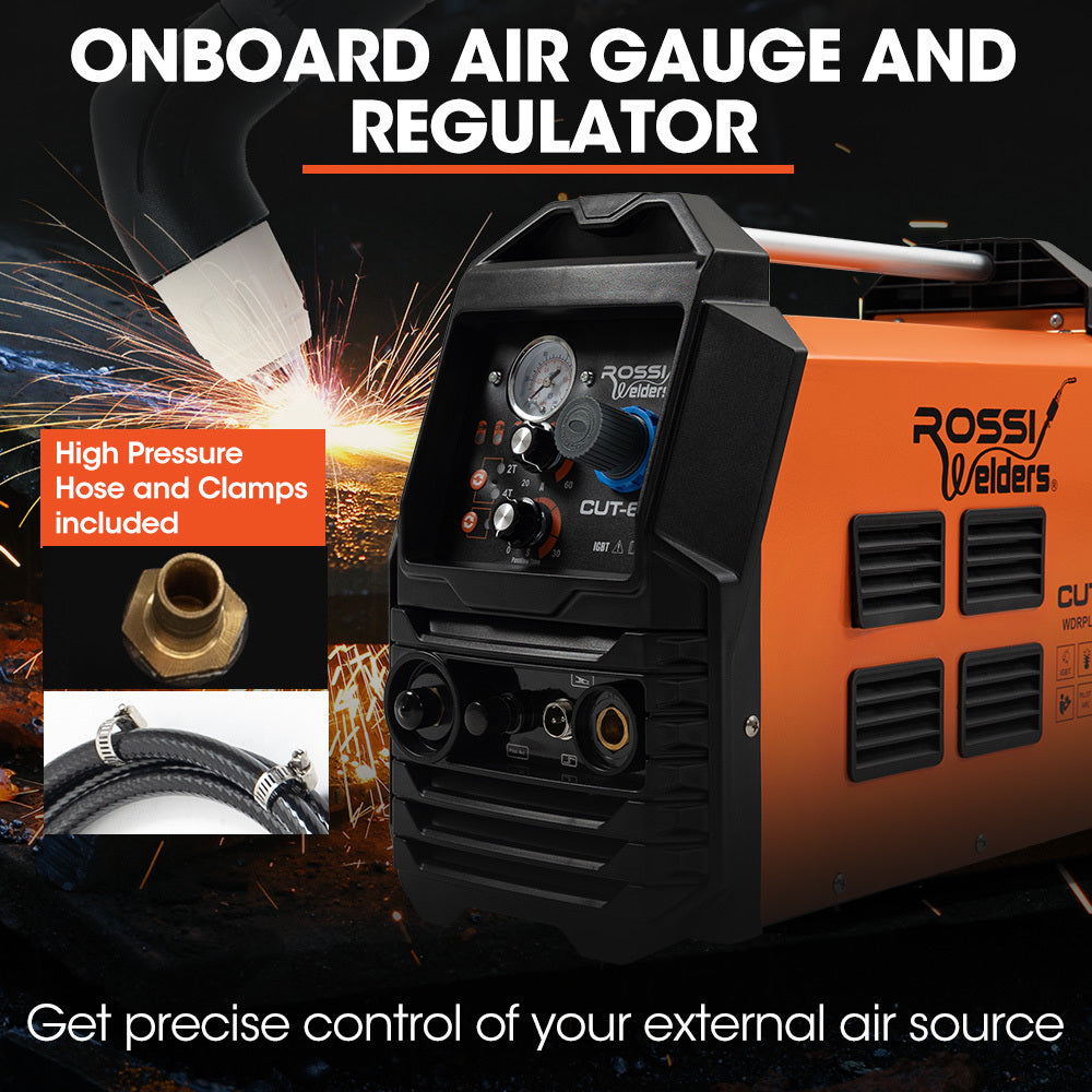 Welding Guns & Plasma Cutters: ROSSI 60A Plasma Cutter, Non-Touch Pilot ARC for Easy Cuts of Painted or Rusty Metals, DC Inverter Cutting Machine