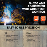 Welding Guns & Plasma Cutters: ROSSI NextGenTIG/MMA 200A Welder TIG-200, Ar Gas, HF Start, Regulator Included