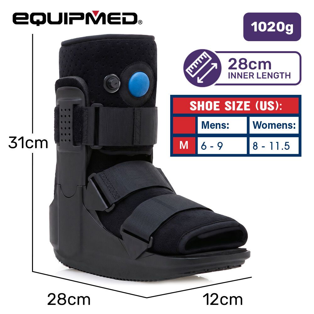 EQUIPMED CAM Walker Moon Boot â€“ Medium, Foot Injury Support, Ankle Recovery, Adjustable Fit, Lightweight Walking Boot