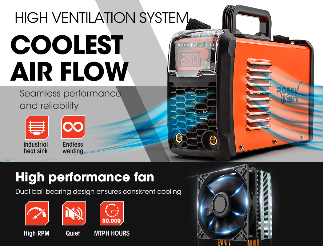 Welding Guns & Plasma Cutters: ROSSI 250 Amp Stick Welder, Portable Arc MMA Inverter Welding Machine, 15A Plug