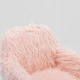 Office & Desk Chairs: Fluffy Office Chair Faux Fur Modern Swivel Desk Chair for Women And Girls-Pink