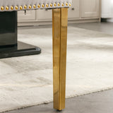 AADEN 6x Velvet Dining Chairs with Golden Metal Legs-Grey