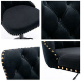 Table & Bar Stools: 4x Height Adjustable Swivel Bar Stool Velvet Nailhead Barstool with Footrest