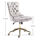 Arm Chairs & Recliners: Velvet Home Office Chair- Beige