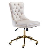 Arm Chairs & Recliners: Velvet Home Office Chair- Beige