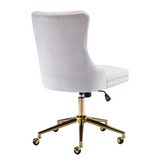 Arm Chairs & Recliners: Velvet Home Office Chair- Beige