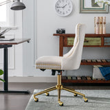 Arm Chairs & Recliners: Velvet Home Office Chair- Beige