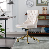Arm Chairs & Recliners: Velvet Home Office Chair- Beige