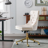 Arm Chairs & Recliners: Velvet Home Office Chair- Beige