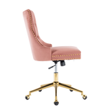 Office & Desk Chairs: Velvet Home Office Chair- Pink