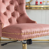Office & Desk Chairs: Velvet Home Office Chair- Pink