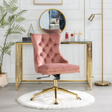 Office & Desk Chairs: Velvet Home Office Chair- Pink