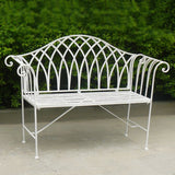 Outdoor Benches: White Lavinia Iron Outdoor Bench