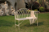 Outdoor Benches: White Lavinia Iron Outdoor Bench