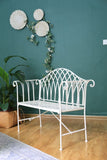 Outdoor Benches: White Lavinia Iron Outdoor Bench