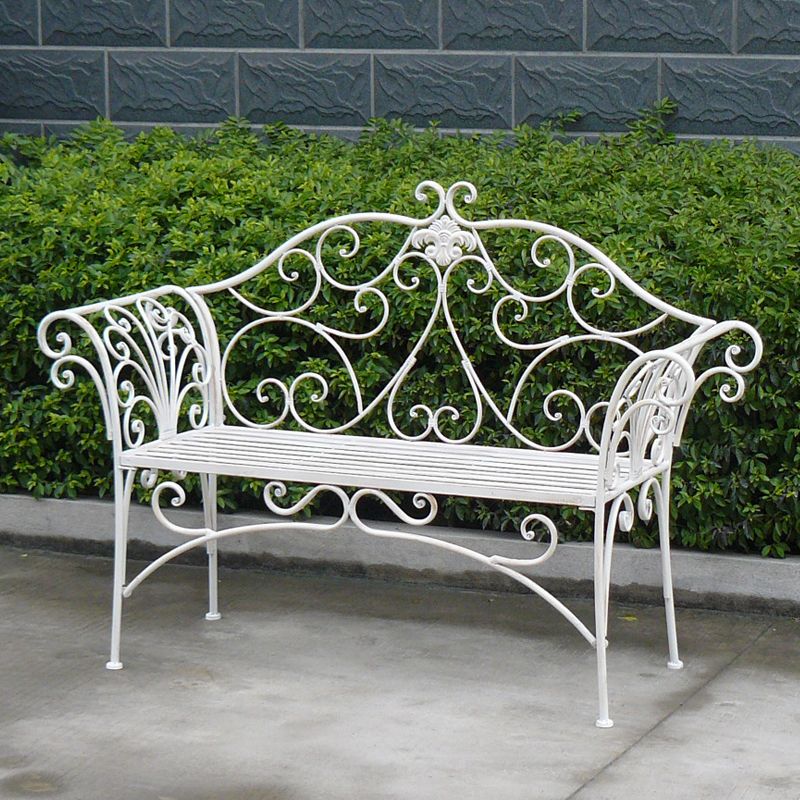 Outdoor Benches: Katerina Bench Ant. White
