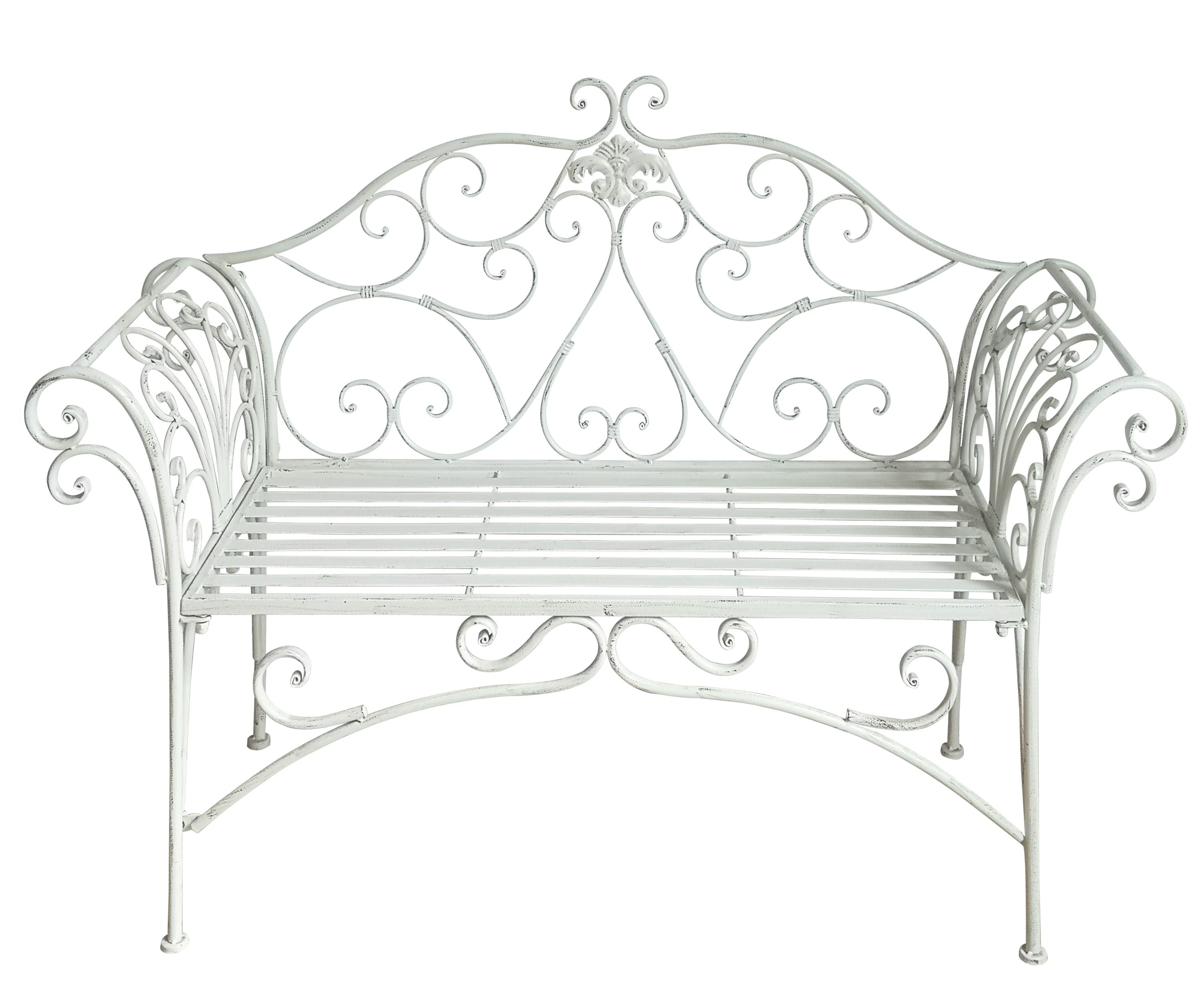 Outdoor Benches: Katerina Bench Ant. White