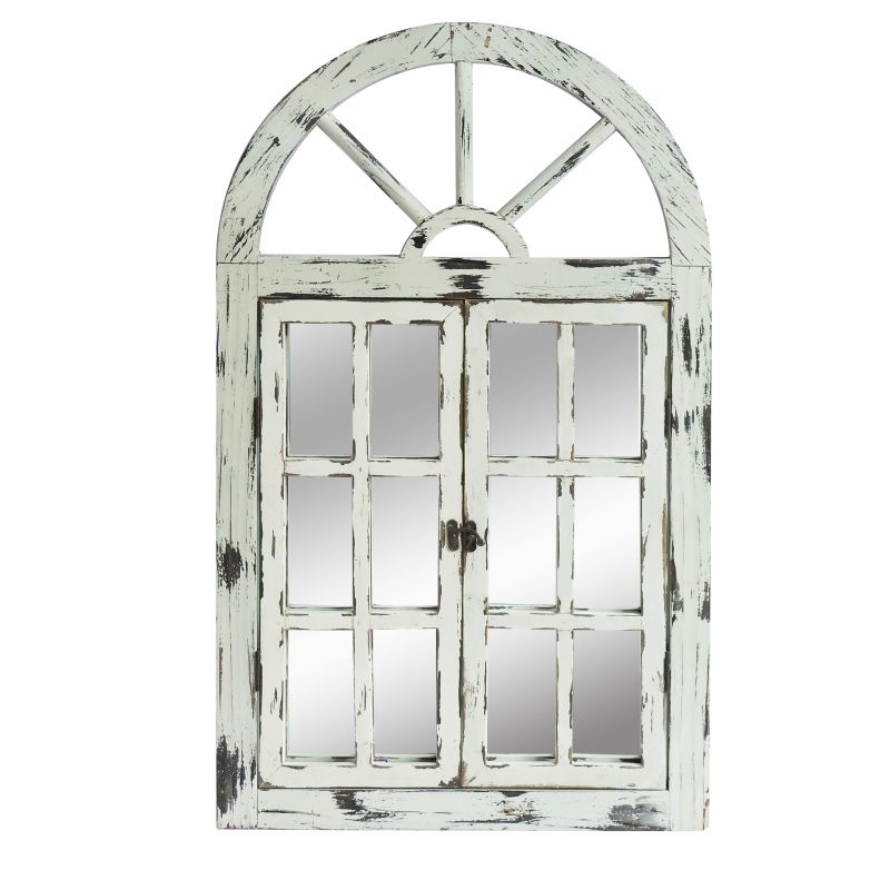 Mirrors: Rustic White Scarlett Window Mirror