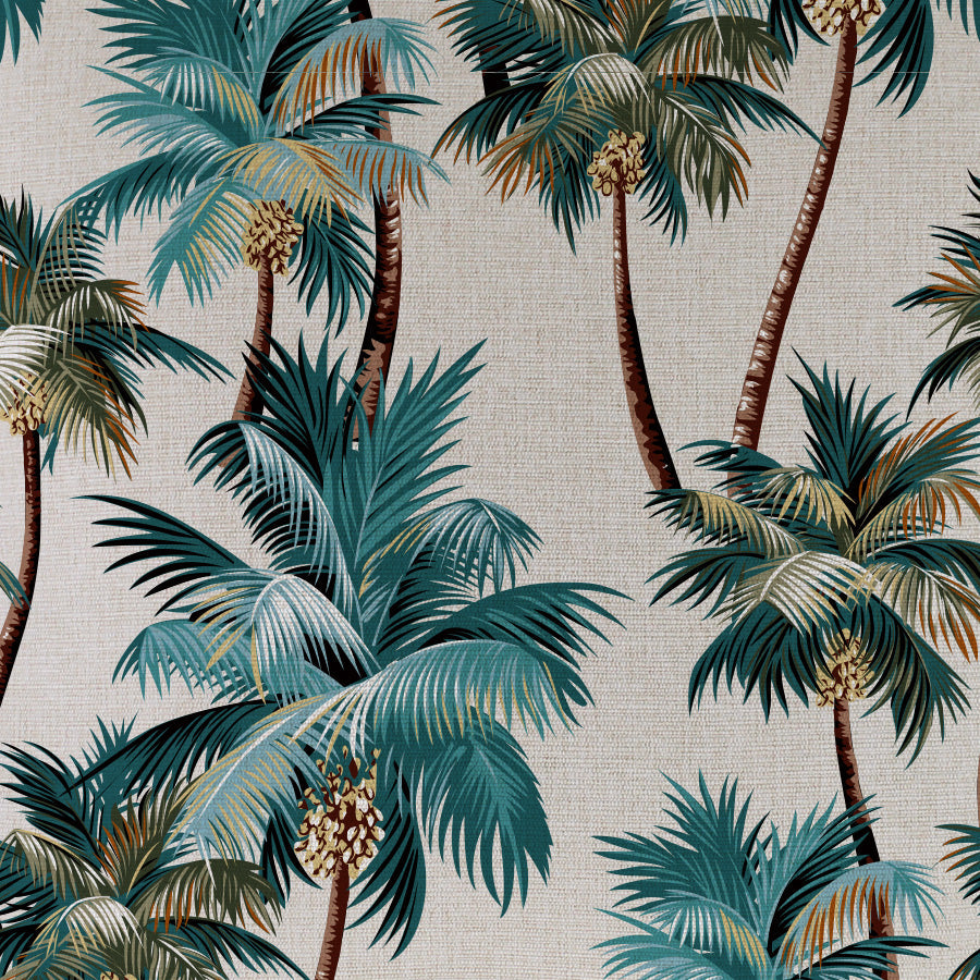 Cushions & Throws: Cushion Cover-Coastal Fringe Natural-Palm Trees Natural-35cm x 50cm
