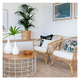 Cushions & Throws: Cushion Cover-Coastal Fringe Natural-Palm Trees Natural-45cm x 45cm