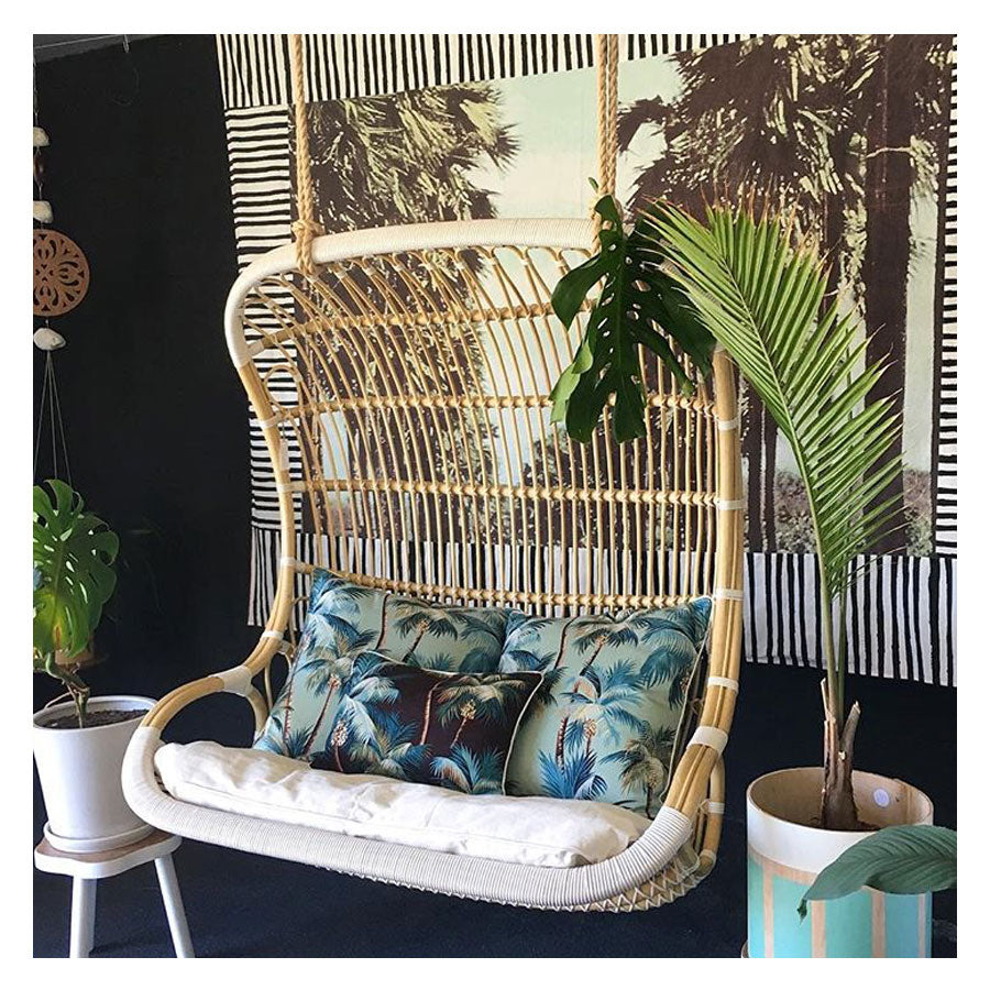 Cushions & Throws: Cushion Cover-With Piping-Palm Trees Lagoon-60cm x 60cm