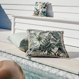 Cushions & Throws: Cushion Cover-With Piping-Palm Trees Natural-45cm x 45cm