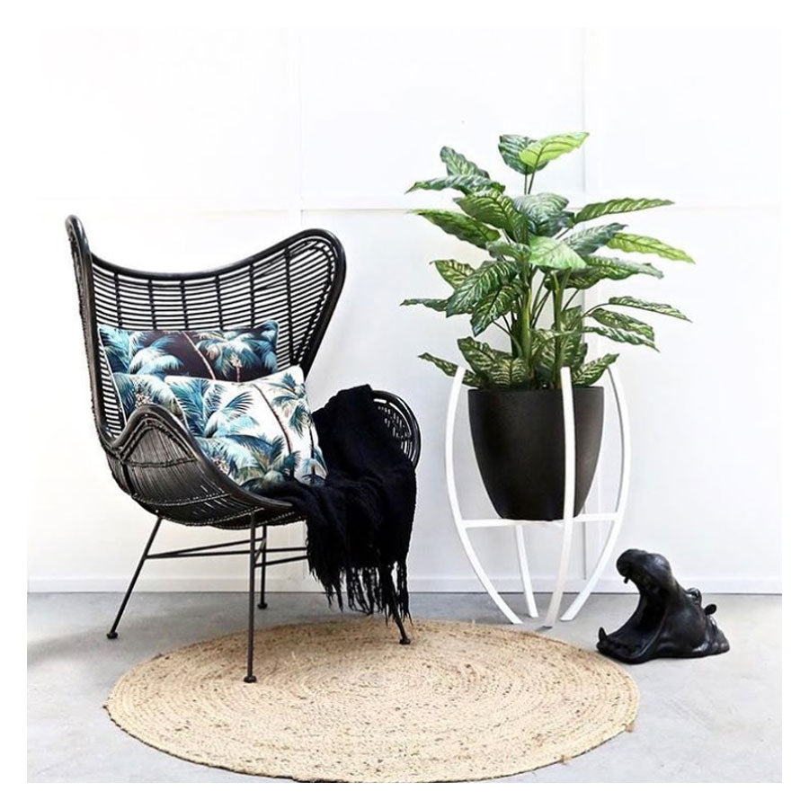 Cushions & Throws: Cushion Cover-With Piping-Palm Trees Natural-45cm x 45cm