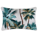 Cushions & Throws: Cushion Cover-With Piping-Palm Trees White-35cm x 50cm