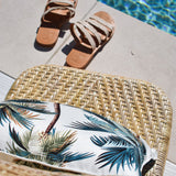 Cushions & Throws: Cushion Cover-With Piping-Palm Trees White-35cm x 50cm