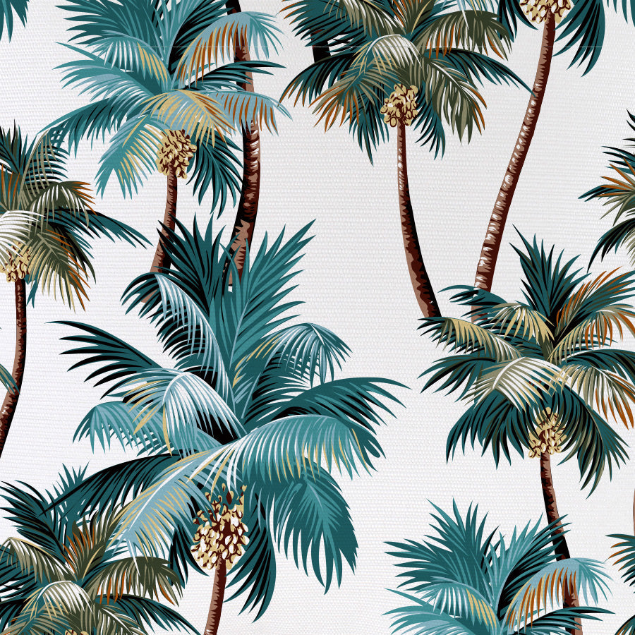 Cushions & Throws: Cushion Cover-With Piping-Palm Trees White-35cm x 50cm