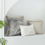 Sofa Accessories: Cushion Cover-Coastal Fringe Natural-Seminyak Smoke-60cm x 60cm
