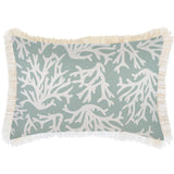 Boating Accessories: Cushion Cover-Coastal Fringe Natural-Coastal Coral Seafoam-35cm x 50cm