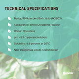 Kemmie 400g Boric Acid Powder 99.9% Pure - Soluble Orthoboric Acid H3BO3
