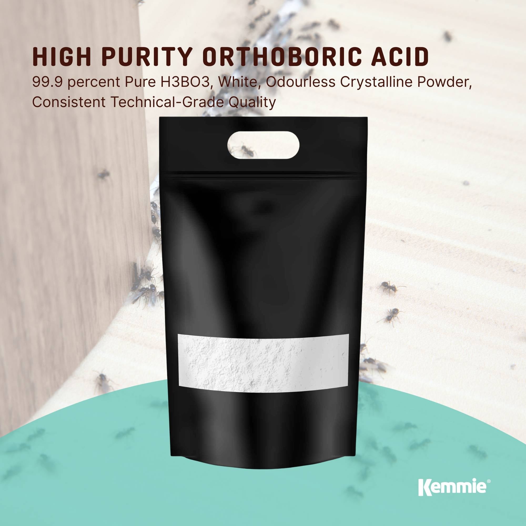 Kemmie 5Kg Boric Acid Powder 99.9% Pure - Soluble Orthoboric Acid H3BO3
