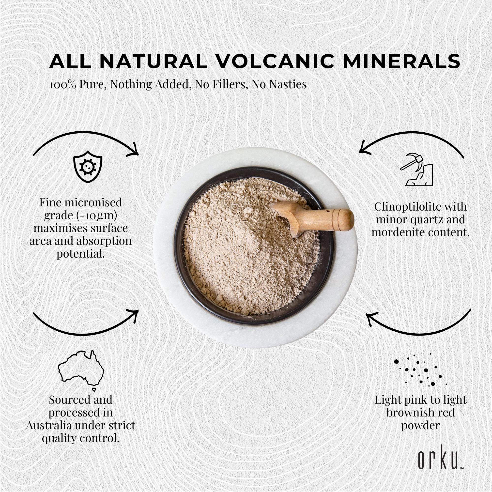 Orku 400g Ultrafine Micronised Zeolite Powder - Natural Clinoptilolite Mineral