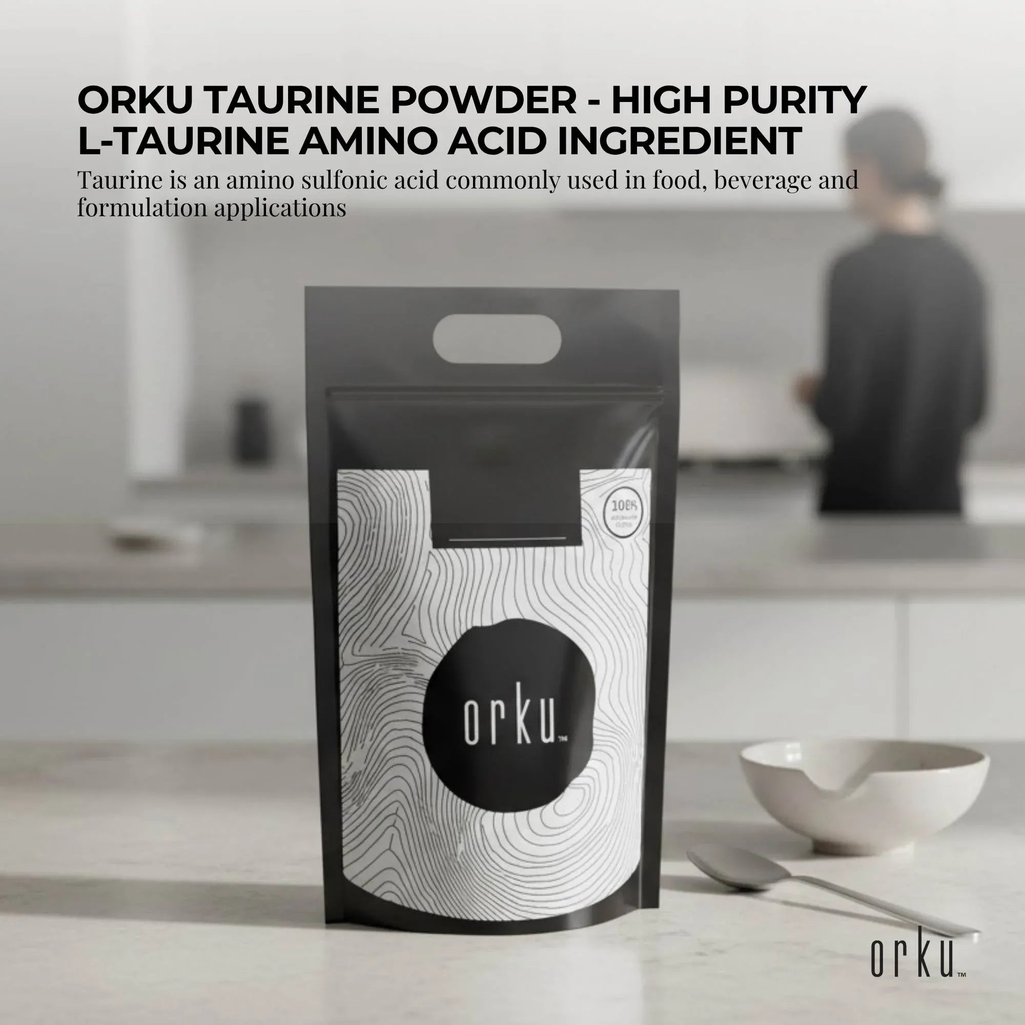 Orku 5Kg Taurine Powder - High Purity L-Taurine Amino Acid Ingredient