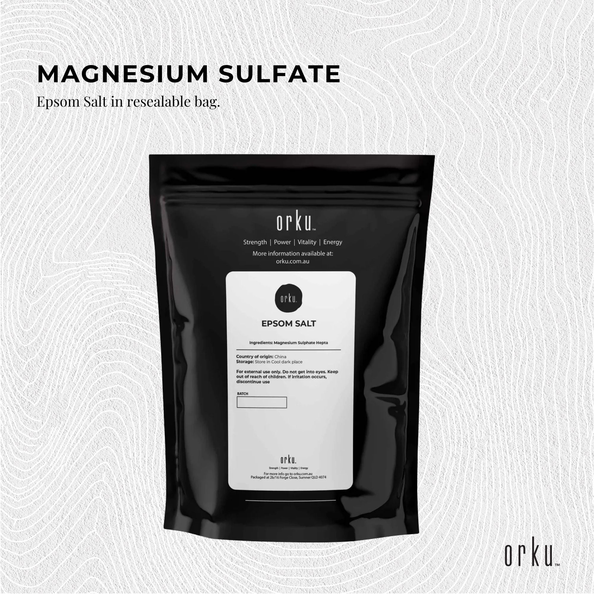 Bath Additives: Orku 400g Epsom Salt - Magnesium Sulphate Bath Salts For Skin Body Sulfate