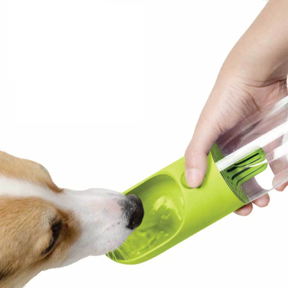 Dog Bowls, Feeders & Waterers: 380ml Portable Pet Water Bottle with Filter - Travel Drinking Cup For Dogs Cats