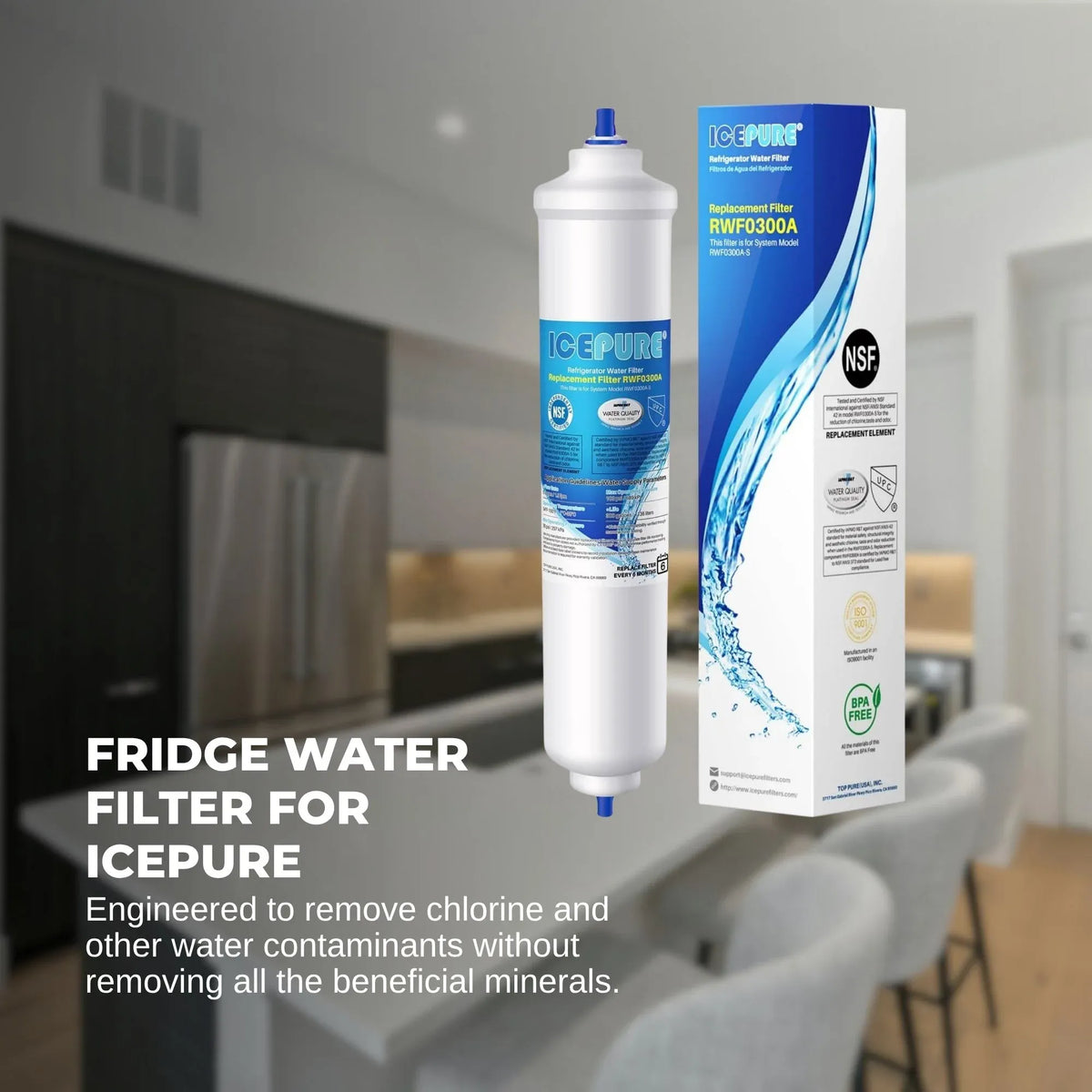 4 EXTERNAL FRIDGE WATER FILTER For BOSCH KENMORE FRIGIDAIRE WHIRLPOOL ELECTROLUX