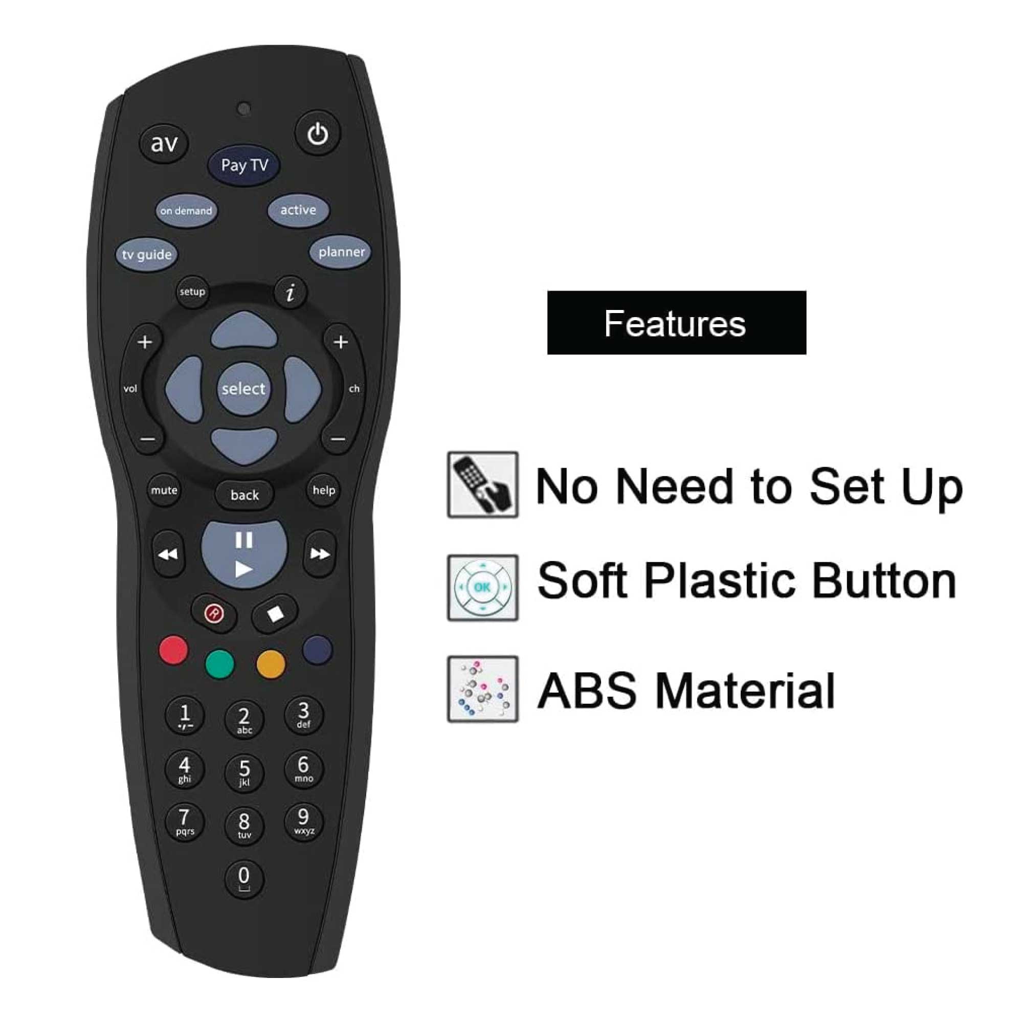 TVs & Accessories: PayTV Remote Control Compatible with Foxtel Standard IQ IQ2 IQ3 IQ4 HD - Black