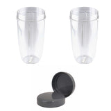 Food Mixers & Blenders: For Nutribullet 2 Tall Cups + 2 Stay Fresh Lid For Nutri 600 and 900 Models