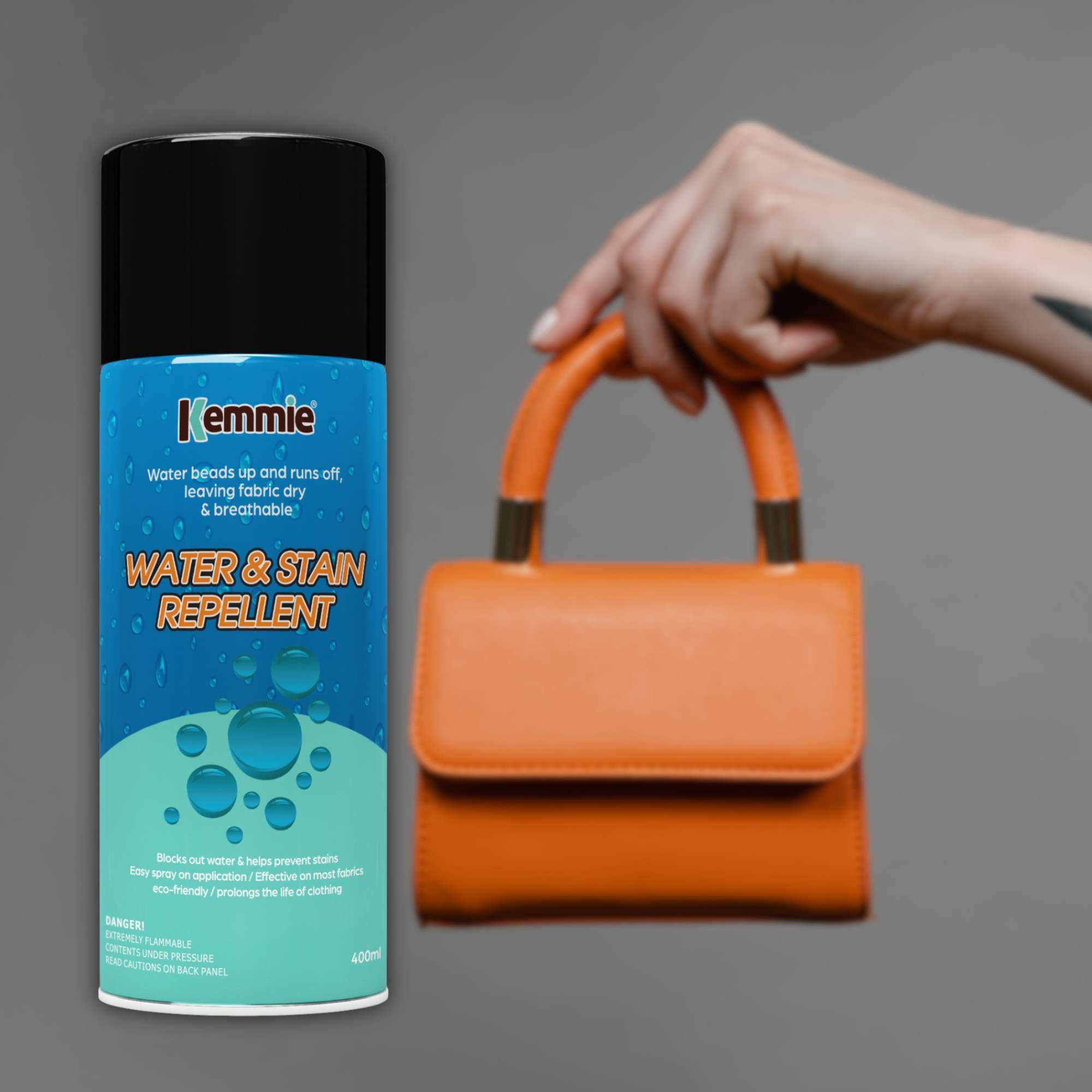Laundry Cleaning Supplies: Kemmie 1x212g Water and Stain Repellent Spray for Shoes Suede Leather and Fabric
