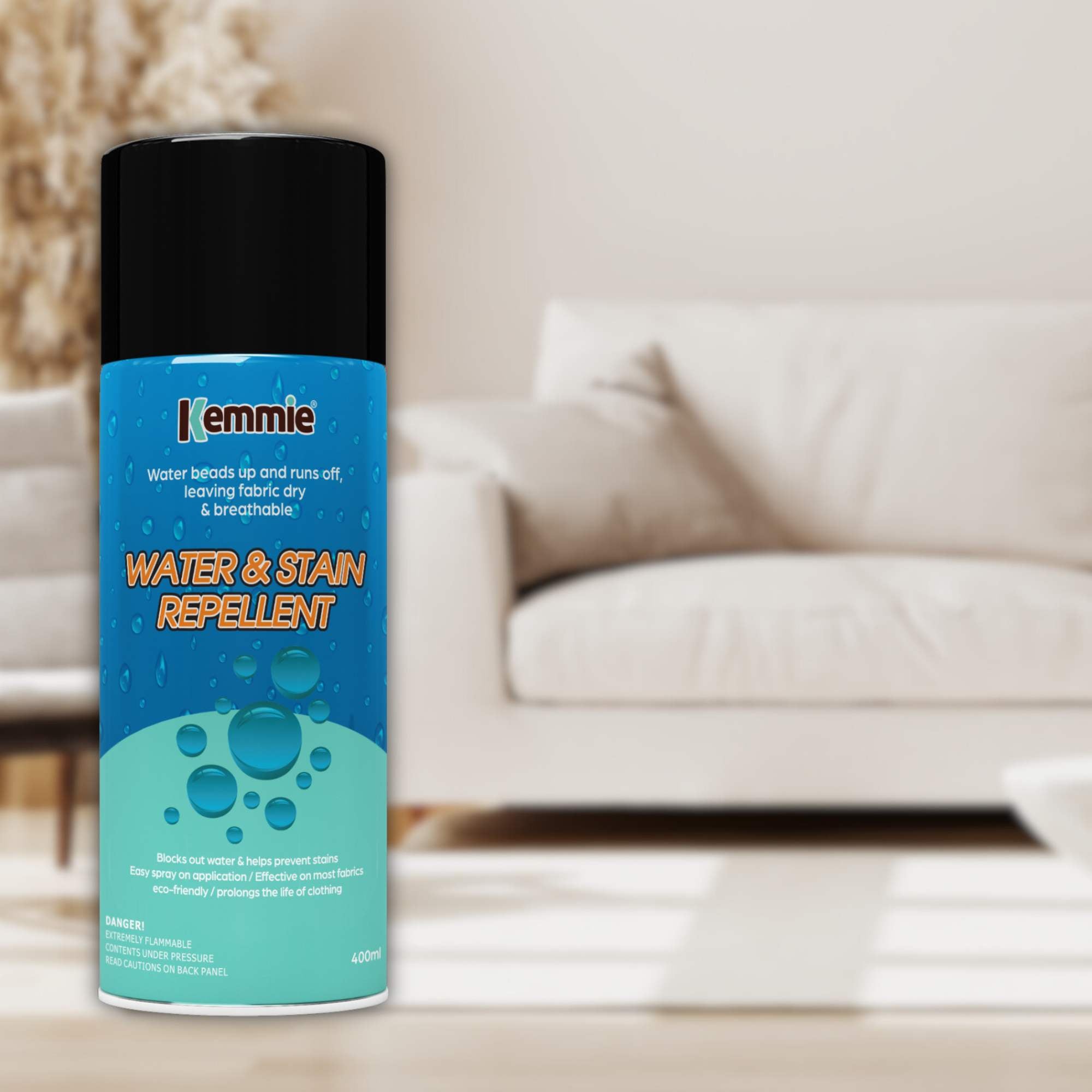 Laundry Cleaning Supplies: Kemmie 1x212g Water and Stain Repellent Spray for Shoes Suede Leather and Fabric